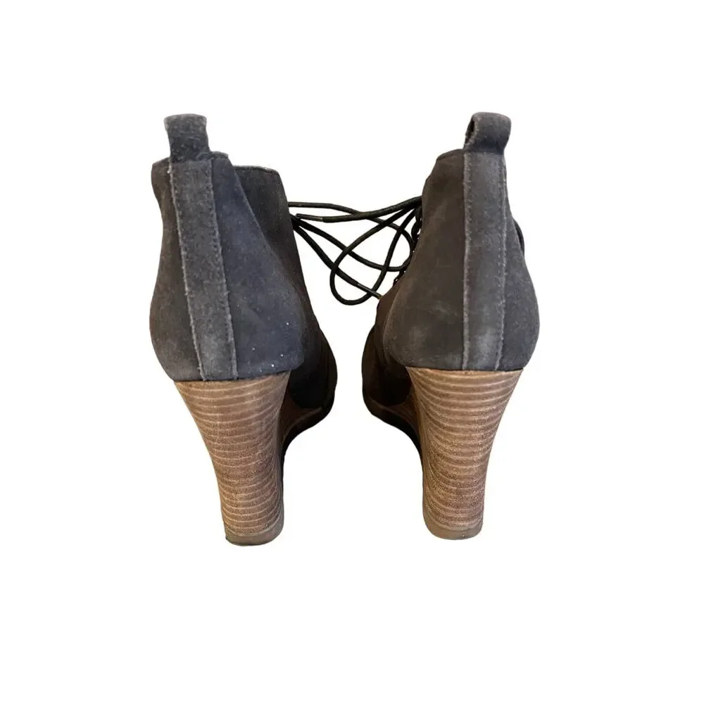 Steve Madden gray suede wedge booties 8.5